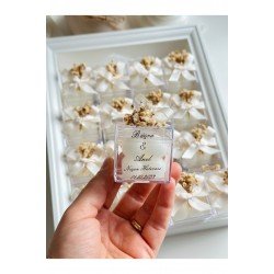 Özel Düğün Lüks Mini Çiçekli Bubble Krem Kurdale Mum 10 Adet