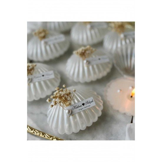 Pinterest Kutulu Istiridye Mum Düğün, Nişan , Söz ,kına , Mevlüt , Doğum Günü , Hediyelik- 20 Adet