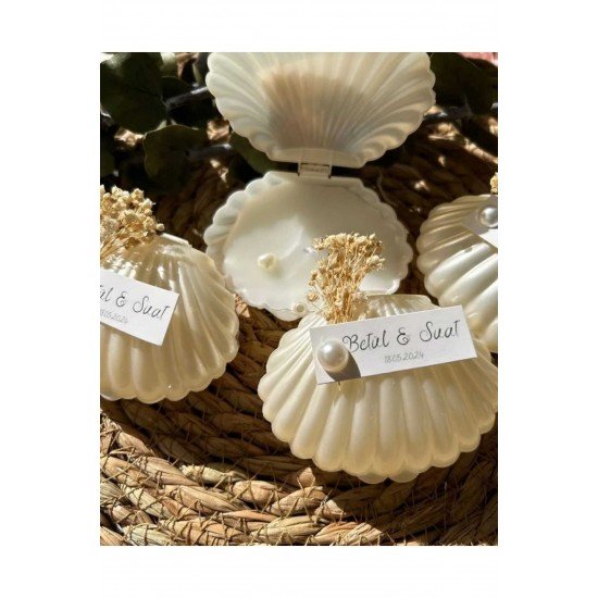 Pinterest Kutulu Istiridye Mum Düğün, Nişan , Söz ,kına , Mevlüt , Doğum Günü , Hediyelik- 20 Adet