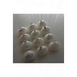 Özel Tasarım 15 Adet Süslemeli Istiridye Mum. Düğün, Kına, Nişan, Söz, Nikah Hediyelik Kutu