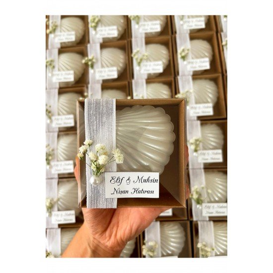 20 adetKutulu İstiridye Hediyelik Nişan hediyelikleri nikah hediyelikleri nikah şekeri