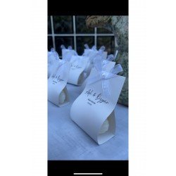 Bernami Organze Kurdele Istiridye Kart Mum Nikah Nişan Söz Hediyelik - 20 Adet