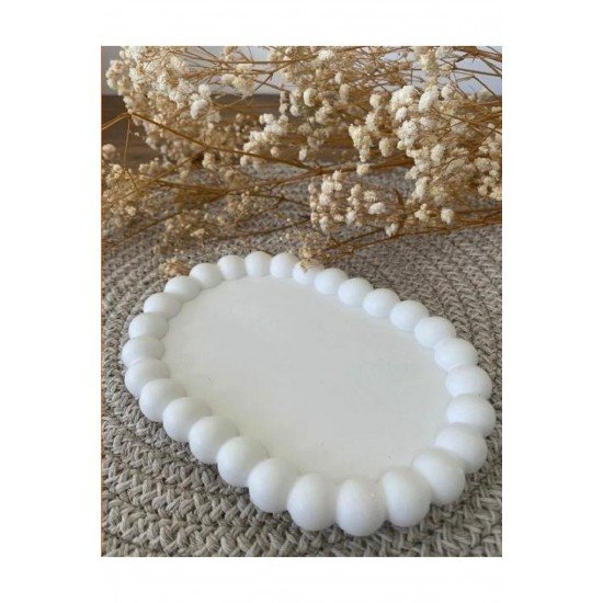 OVAL BUBBLE TABAK DEKORATİF SUNUM STAND BONCUK TABAK TAKI TABAĞI