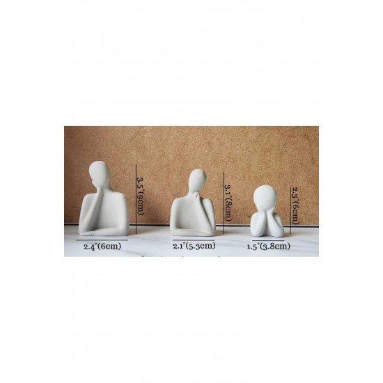 Bernami Üçlü Aile Dekoratif Obje Biblo