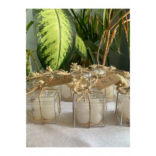 Hasır Bubble Mum Nikah Nişan Söz hediyelik 20 Adet