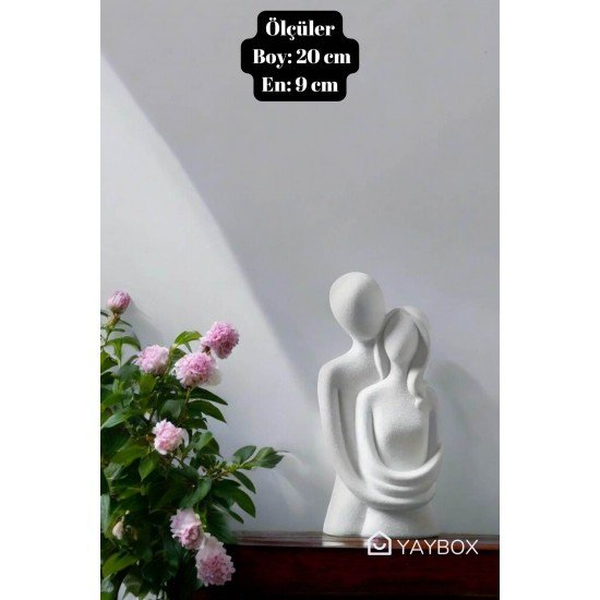 Sevgili Aşıklar Sarılmış Biblo Dekor 1 Adet