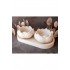 3 lü set lotus mumluk ve oval sunum tabagı dekoratif obje süs eşyası biblo hediyelik