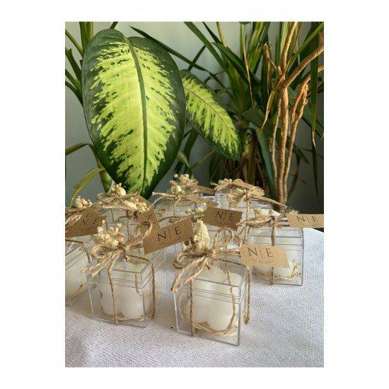 Hasır Bubble Mum Nikah Nişan Söz hediyelik 20 Adet