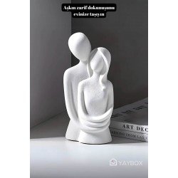 Sevgili Aşıklar Sarılmış Biblo Dekor 1 Adet