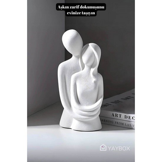 Sevgili Aşıklar Sarılmış Biblo Dekor 1 Adet