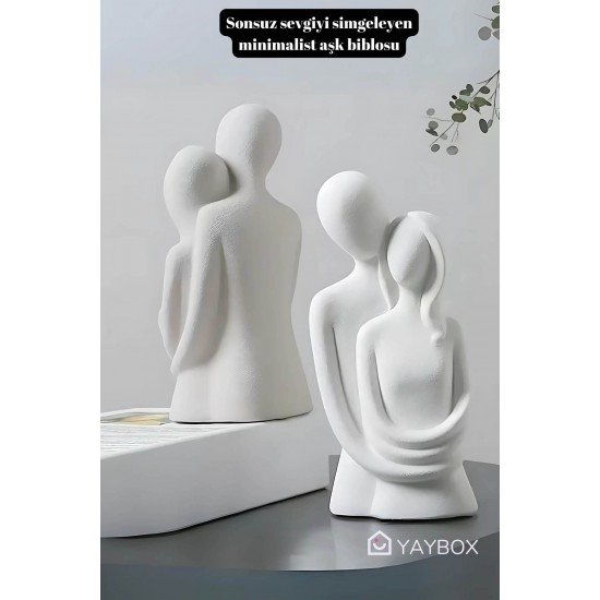 Sevgili Aşıklar Sarılmış Biblo Dekor 1 Adet