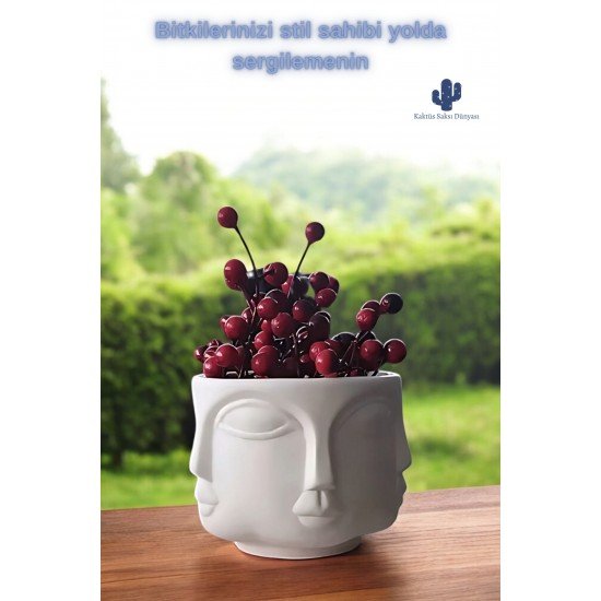 Adler Havelka Saksı 2 Li Saksı Seti Buda Saksı Dekoratif Boyasız Havelka Saksı