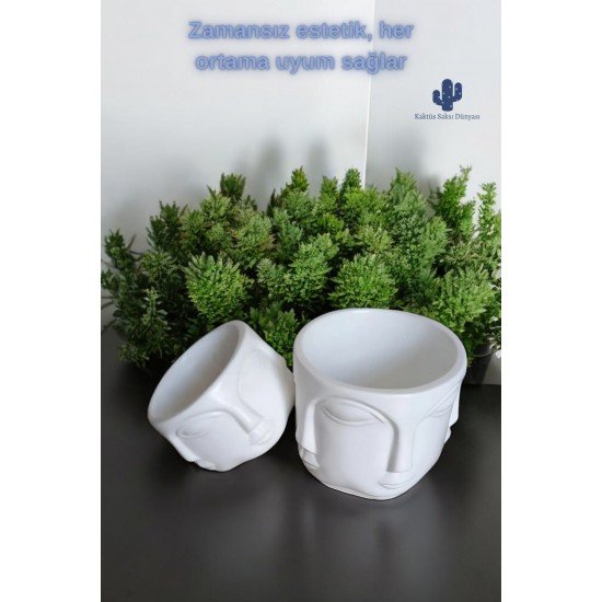 Adler Havelka Saksı 2 Li Saksı Seti Buda Saksı Dekoratif Boyasız Havelka Saksı