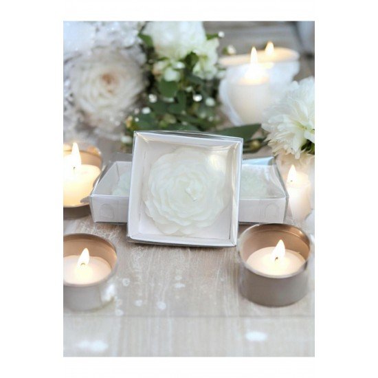 20 Adet Beyaz Kutulu Şakayık Mum Hediyelik, Nişan, Düğün, Sünnet, Söz, Kına, Doğum Günü