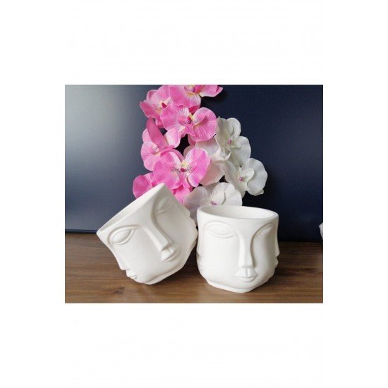 Adler Havelka Saksı 2 Li Saksı Seti Buda Saksı Dekoratif Boyasız Havelka Saksı