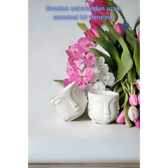 Adler Havelka Saksı 2 Li Saksı Seti Buda Saksı Dekoratif Boyasız Havelka Saksı