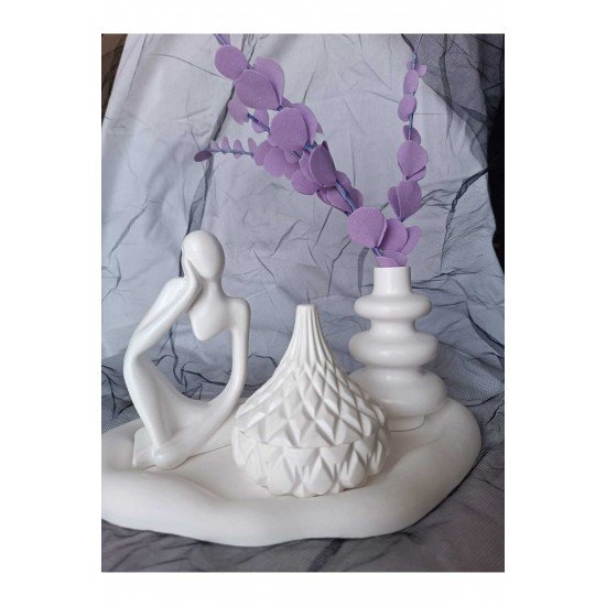 "dayanıklı Ve Şık 4'lü Taş Tozu Obje Seti"