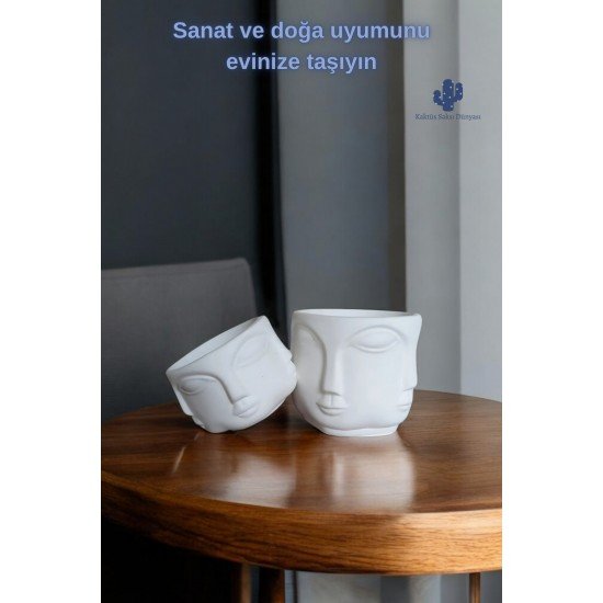 Adler Havelka Saksı 2 Li Saksı Seti Buda Saksı Dekoratif Boyasız Havelka Saksı