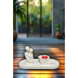 sarılan sevgili,deniz kabuğu,midye,mumluk