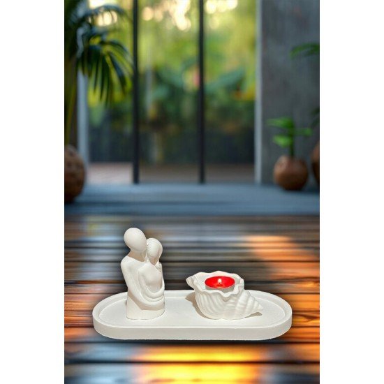 sarılan sevgili,deniz kabuğu,midye,mumluk