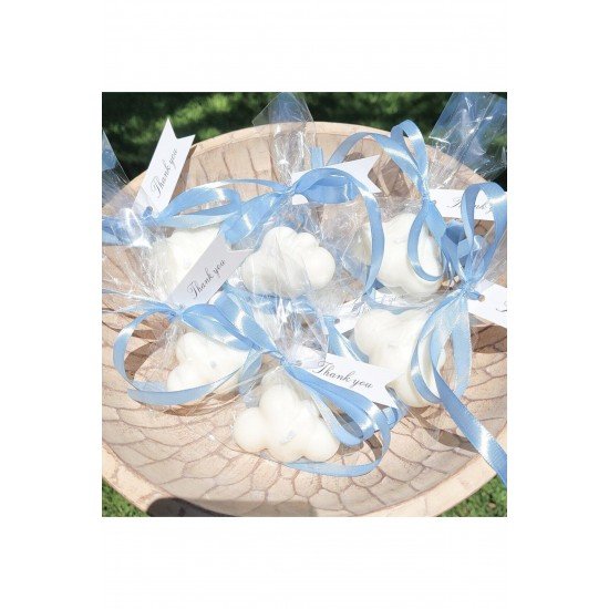 20 Adet Süslemeli Bulutlu Mum, Bebek Hediyeliği , Doğum, Sünnet, Düğün, Hediyelik