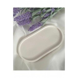 Official Dekoratif Tabak Vazo Şakayık Mum Seti Beyaz Set