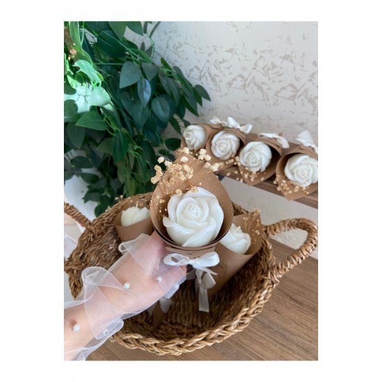 Official Kişiye Özel Düğün|nişan|söz| Hediyelik Gül Model Vanilya Kokulu Buket Mum - 15 Adet