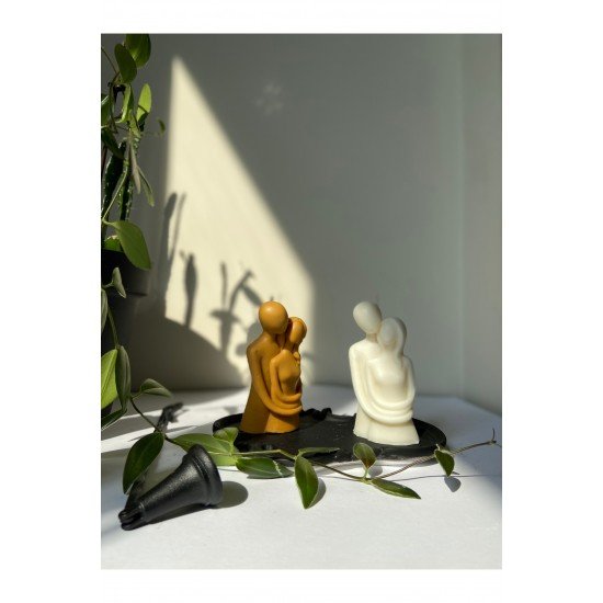 Bernamiofficial Sarılan Çift Soya Wax Mum