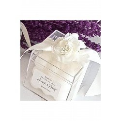 Gelin Damat İsimli Mika Kutulu Büyük Bubble Mum-Düğün, Nişan, Kına, Nikah, Söz Hatırası