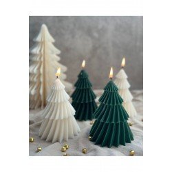 Dekoratif Yılbaşı Konseptli Çam Ağacı Mum Wax Noel Merry Christmas Yeşil (ADET)