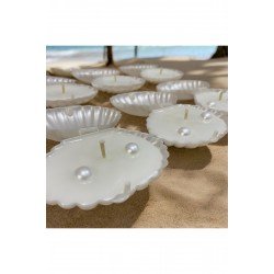 İNCİLİ İSTRİDYE MUM DÖKÜMLÜ MİDYE NİŞAN KINA SÜS HEDİYELİK DEKOR (20 ADET)