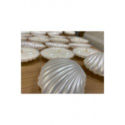 İNCİLİ İSTRİDYE MUM DÖKÜMLÜ MİDYE NİŞAN KINA SÜS HEDİYELİK DEKOR (20 ADET)