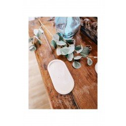 Dekoratif Beton Oval Sunumluk Dekoratif Takı Tabağı, Saksılık, Yağdanlık, Tütsülük, Mumluk