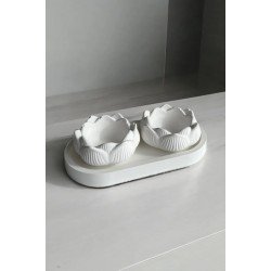 2'li Lotus Çiçeği Dekoratif Tabak & Kase + Oval Tabak