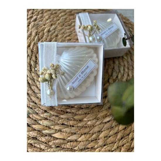 Kutulu istiridye Mum Düğün, Nişan , Söz ,Kına , Mevlüt , Doğum günü , Yılbaşı Hediyelik- 20 adet