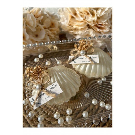 Kutulu Istiridye Mum Düğün, Nişan , Söz ,kına , Mevlüt , Doğum Günü , Yılbaşı Hediyelik- 20 Adet