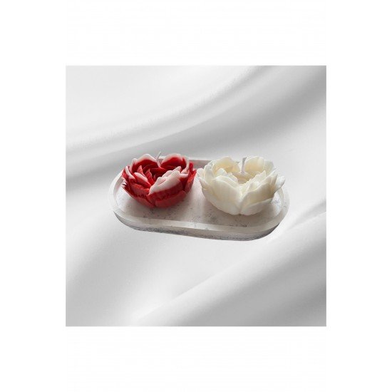 Kalpli Gül Mum ( 3 lü )