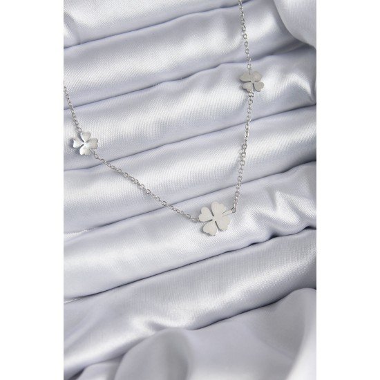 Özel Çelik Zincir Renk Yonca Model Kadın Kolye Fırsat!!!