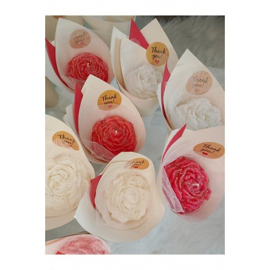 Bernamiofficial Hediyelik Şakayık Model Buket Mum