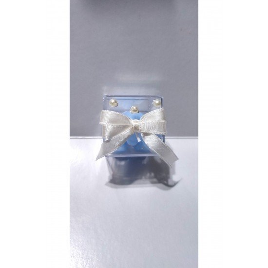 10 Adet İnci Süslemeli Mika Kutulu Ayıcıklı Mum  Düğün, Nikah, Söz, Kına, Sünnet, Doğum, Baby Shower