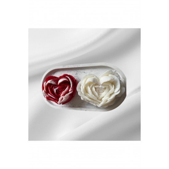 Kalpli Gül Mum ( 3 lü )