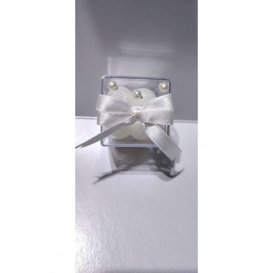 10 Adet İnci Süslemeli Mika Kutulu Bubble Mum Düğün, Nikah, Söz, Kına, Sünnet, Doğum, Baby Shower