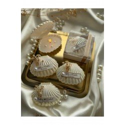 Official 15 Adet Grogren Kurdele Kutulu Istiridye Mum Hediyelik