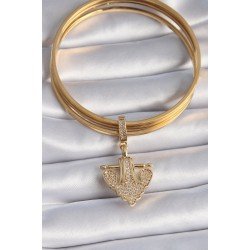 Özel Pirinç Gold Renk Zirkon Taşlı Çapa Model Ajda Charm Fırsat!!!