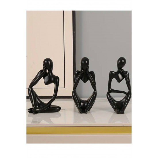 Dekoratif 3’lü Soyut Düşünen Adam Heykel Biblo Obje Hediyelik