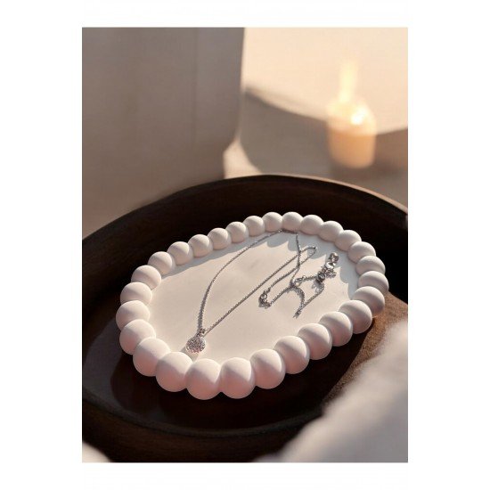 Bubble Dekoratif  Oval Tepsi Takı Organizeri