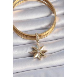 Özel Pirinç Gold Renk Zirkon Taşlı Kutup Yıldızı Ajda Charm Fırsat!!!