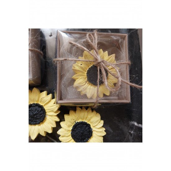 Hediyelik Kutuda 10 lu ayçiçeği magnet nikah söz nişan doğumgünü  hediyelik