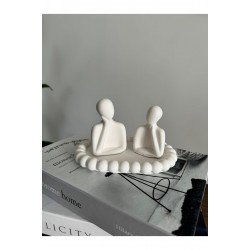 Dekoratif Inci Tabaklı Aile Biblo Takımı