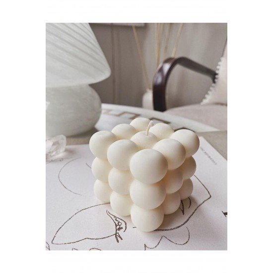 Dekoratif Bubble Mum Beyaz